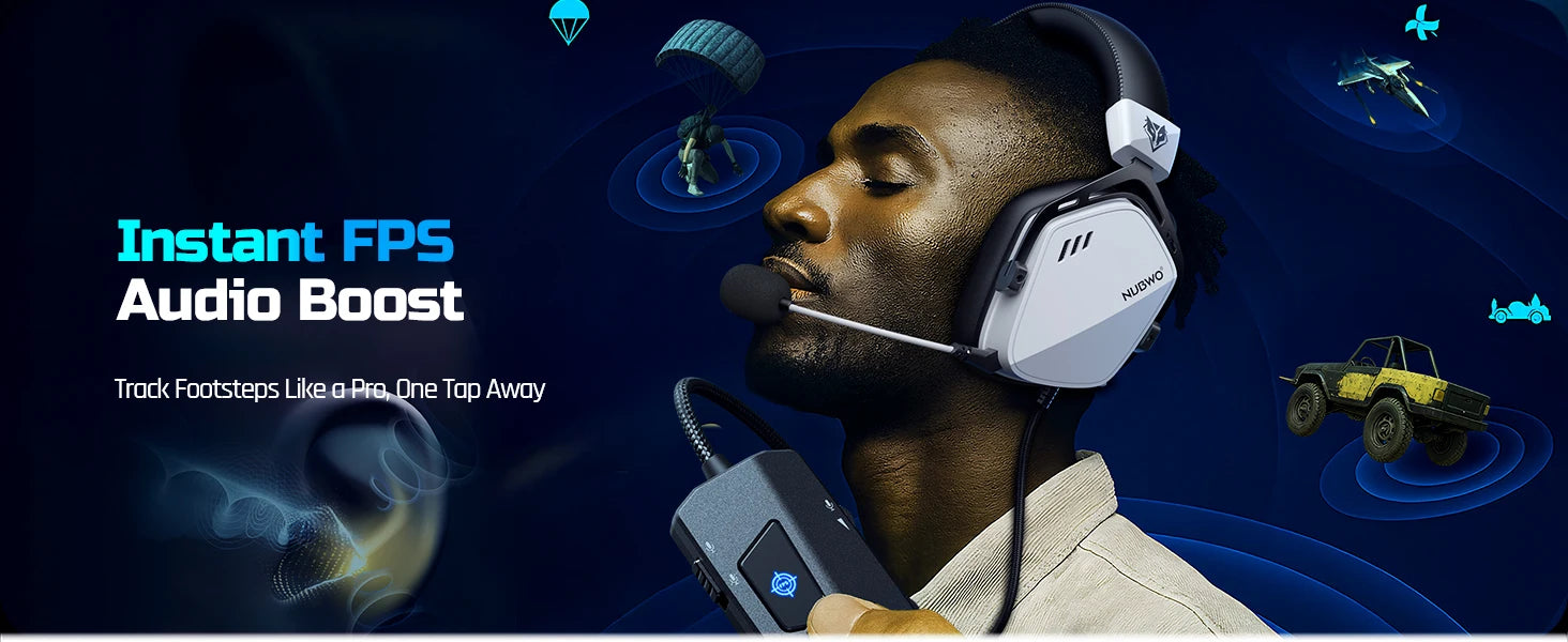 NUBWO HG03 Gaming Headphones with 7.1 Surround Sound USB-A Wired Headsets Gamer with Noise Canceling Mic Comfortable Design