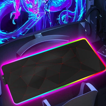 RGB Extended Hexagon Gaming Mouse Pad Rug Desk Mat Computer Accessories Anti-skid Offices Geometric Mousepad Luminous Game Mats