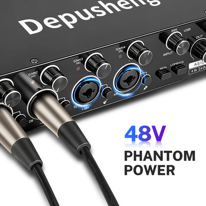 MQ22/44 ASIO Audio Professional Sound Card 2/4 Channel USB Audio Interface for Live Recording