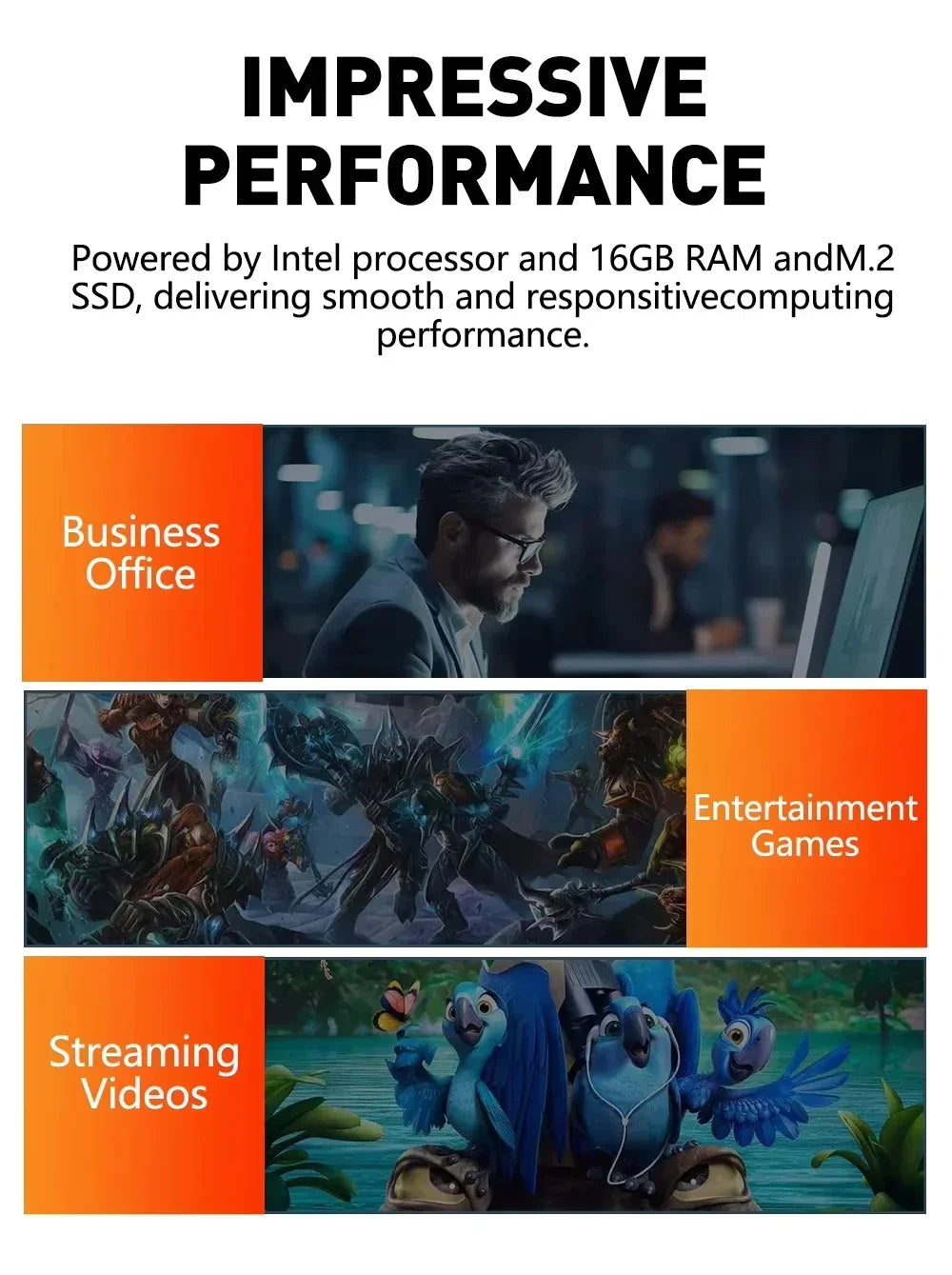 Ornate Windows 11 Pro Mini PC Core i9 8950HK 32GB RAM 1TB 2TB SSD 4K HD WiFi6 BT5.2 Home Gaming Desktop With 3 Years Warranty