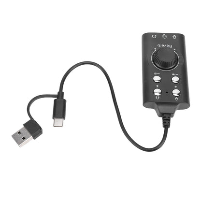 USB Sound Card External Stereo Sound Card with Volume Control USB to 3.5mm Jack Sound Adapter for PC Laptop Desktop Headset