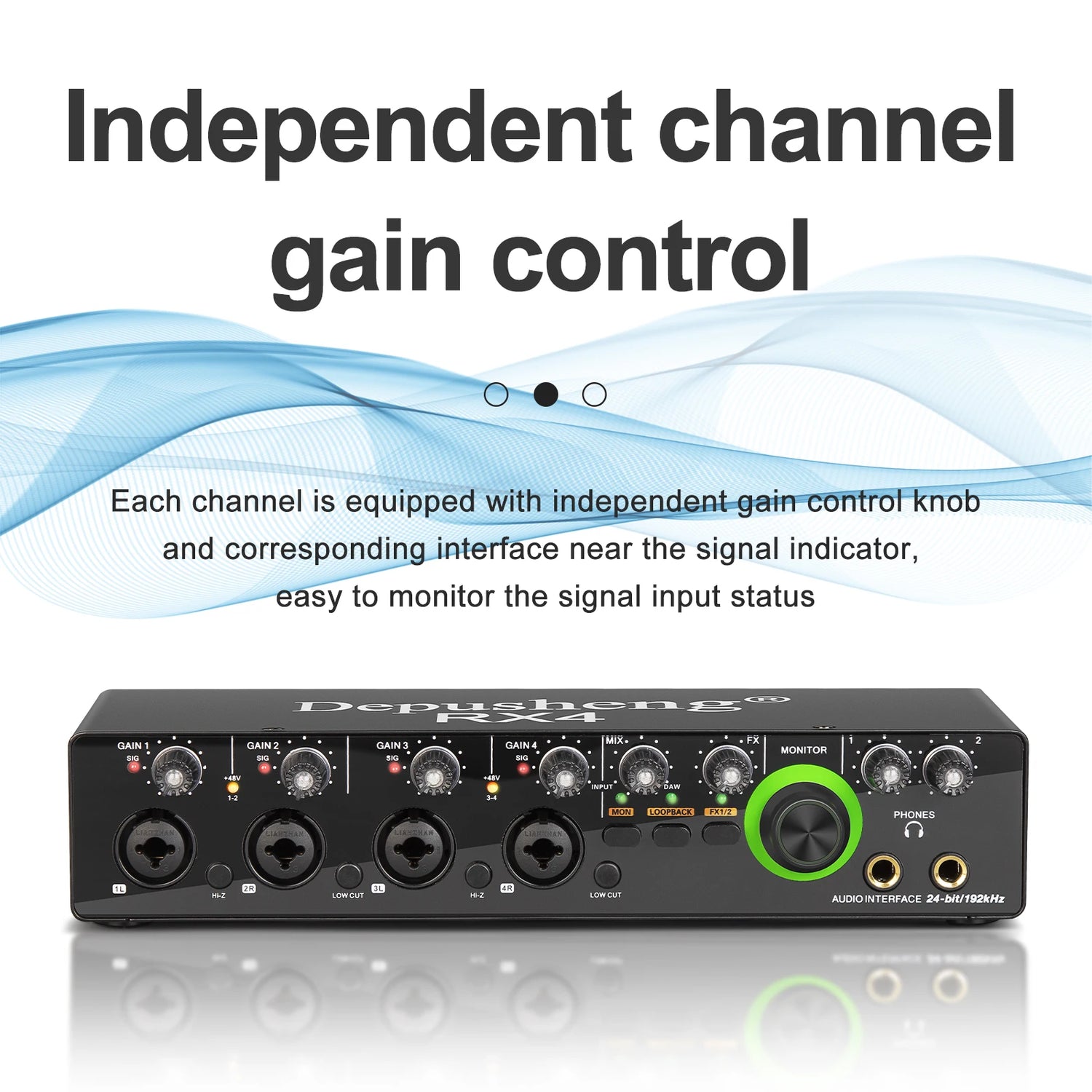 Newest 4 Channel Audio Sound Card 4 in 2 out Interface Audio For Podcast Recording Music Studio Instrument Live Singing