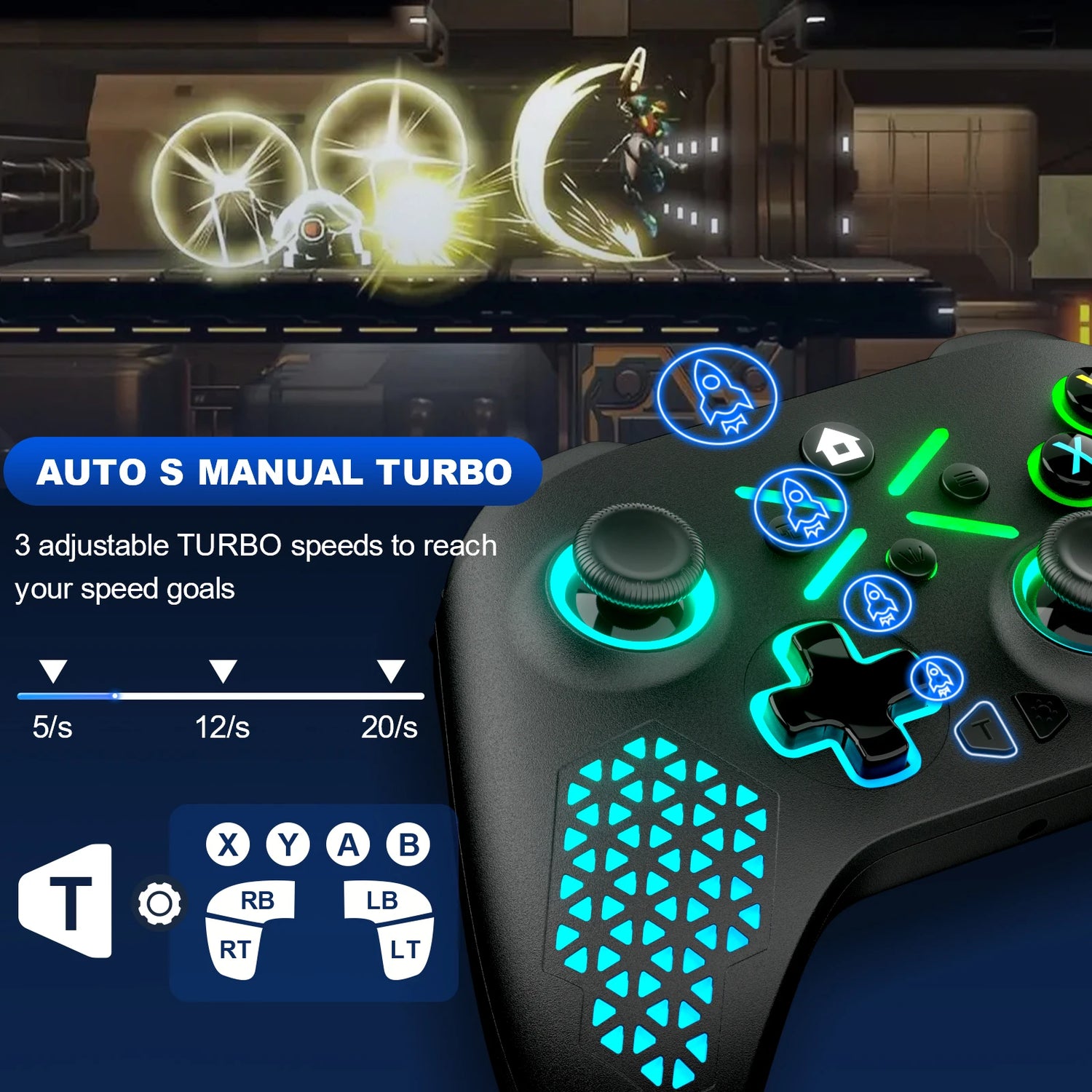 RGB Wireless For Xbox Controller Xbox One/xbox Series X/S/PC With 650mah Battery gamepad Multi-Function Joystick Controller