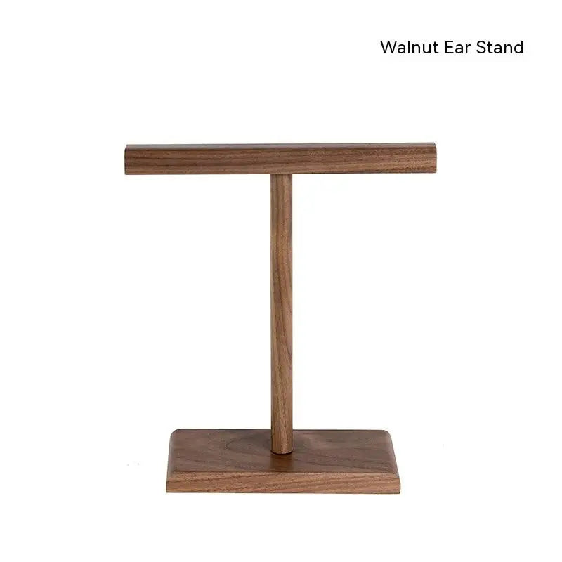 Wooden Stand Holder for Headset Display Shelf Desk Hanger T Shape Headphones Stands Storage Brackets Home Storage Organizer