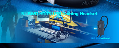 NUBWO HG03 Gaming Headphones with 7.1 Surround Sound USB-A Wired Headsets Gamer with Noise Canceling Mic Comfortable Design
