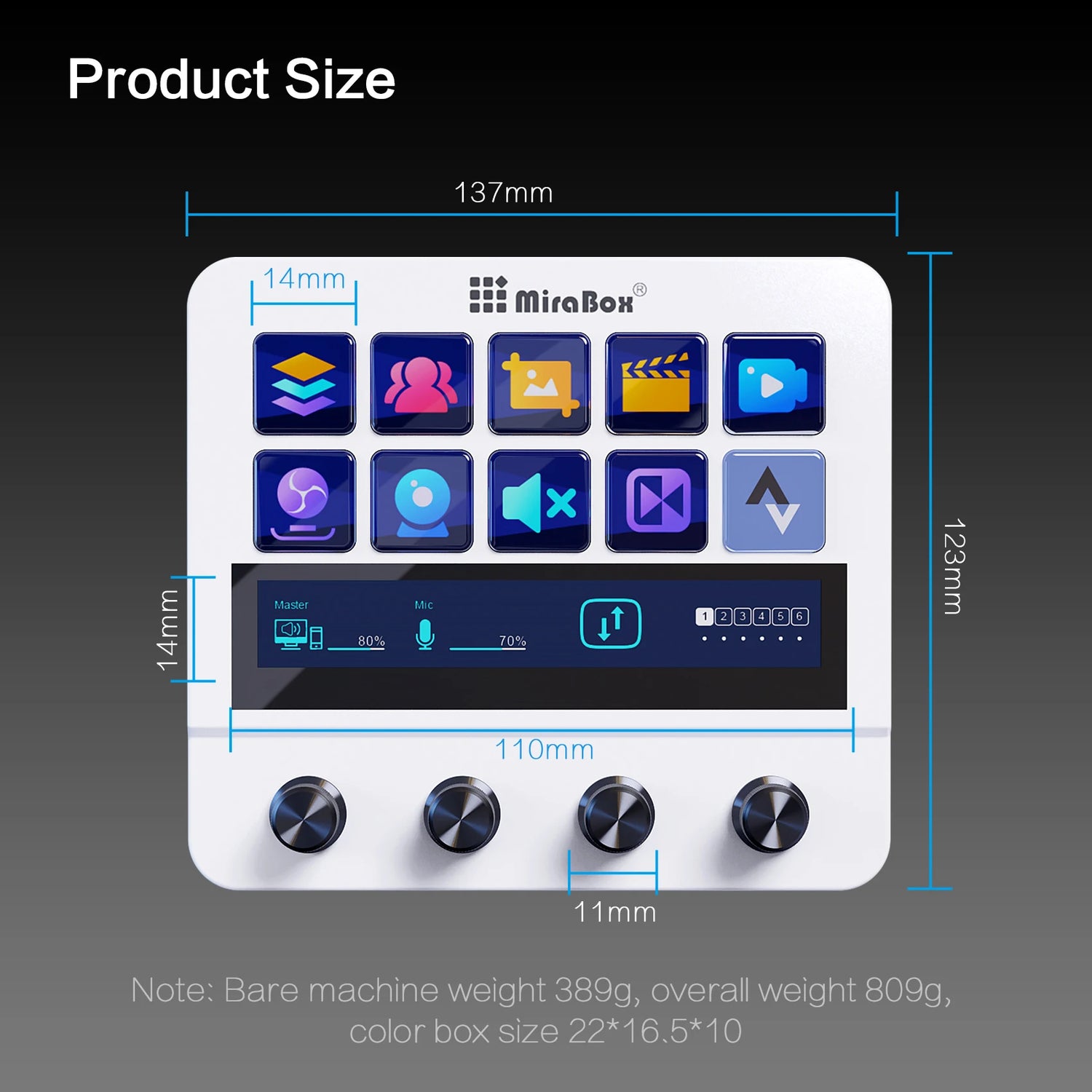 Mirabox N4 Stream deck 10 LCD Keys Button Live Console Mini Keypad Streamdeck Deck Dock macropad Stream Desk Studio Controller