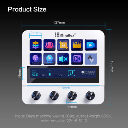 Mirabox N4 Stream deck 10 LCD Keys Button Live Console Mini Keypad Streamdeck Deck Dock macropad Stream Desk Studio Controller