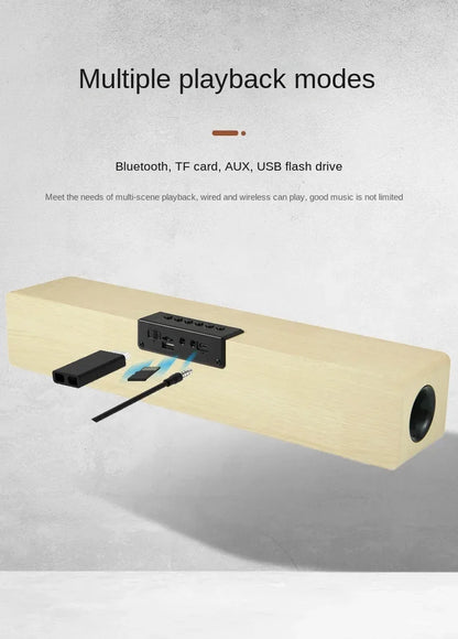 Super Powerful Bluetooth Speaker Wooden Six Subwoofer caixa de som Home Theater TV Sound Box Sound Bar Surround Stereo TF U Disk