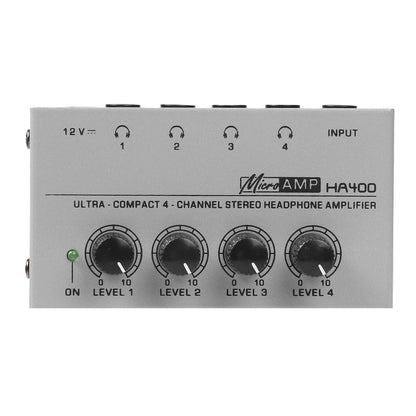 Headphone Amplifier Ultra-Compact Stereo Earphone Amplifier Audio Amplifier 4 Channels for Music 6.35MM Jack with Volume Control