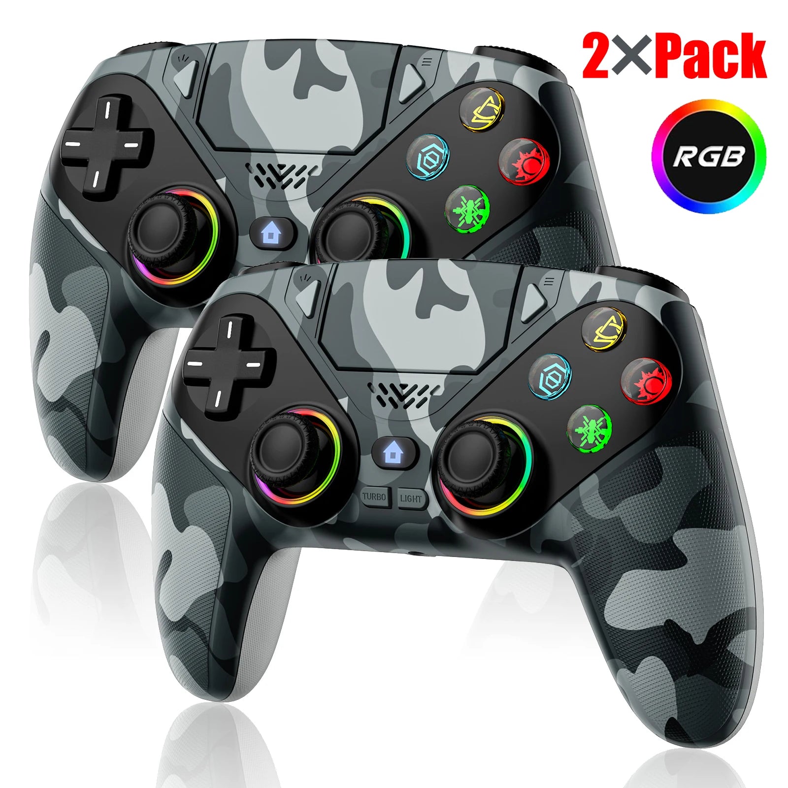 RGB Light Controller For PlayStation 5/PS5 Pro/Slim/PC Wireless Gamepad Marco/Turbo NO Drift Hall Effect Gaming Control Joystick