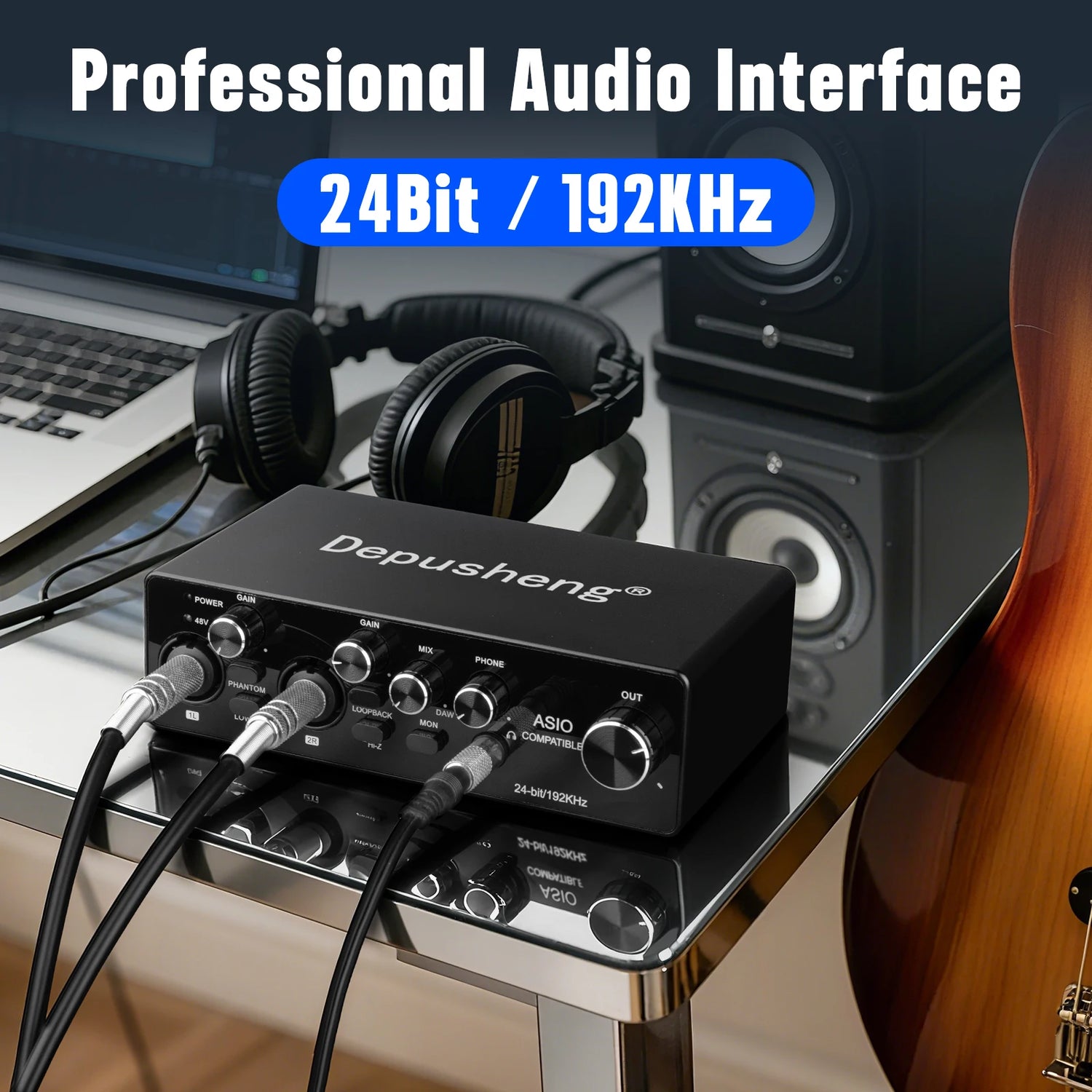 MQ22/44 ASIO Audio Professional Sound Card 2/4 Channel USB Audio Interface for Live Recording