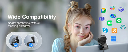 Webcam 4K Web Camera 1080P 60fps with Microphone Mini USB Camera for Computer/ Desktop / Laptop EMEET Webcam