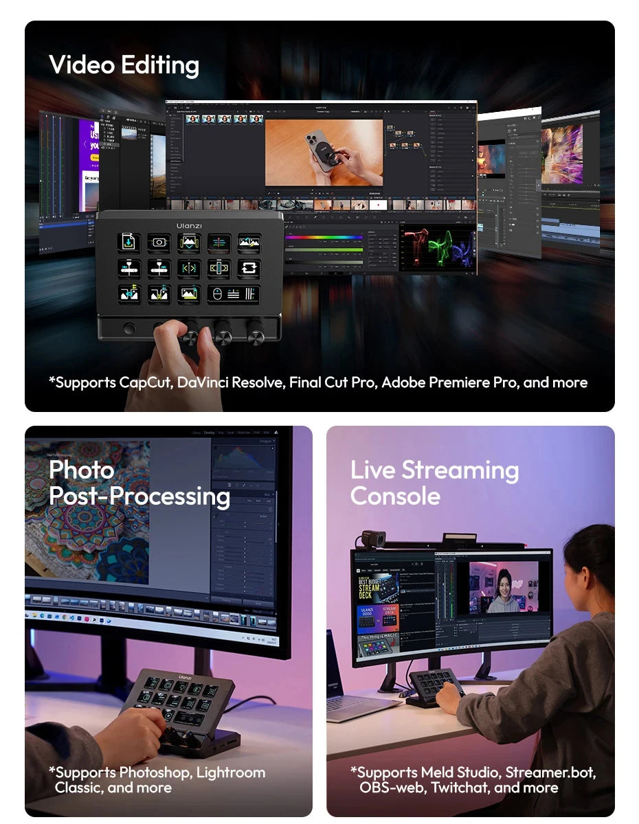 Stream Deck Creative Desktop Control Hub D200X D200H D200 For Video Photo Livestream