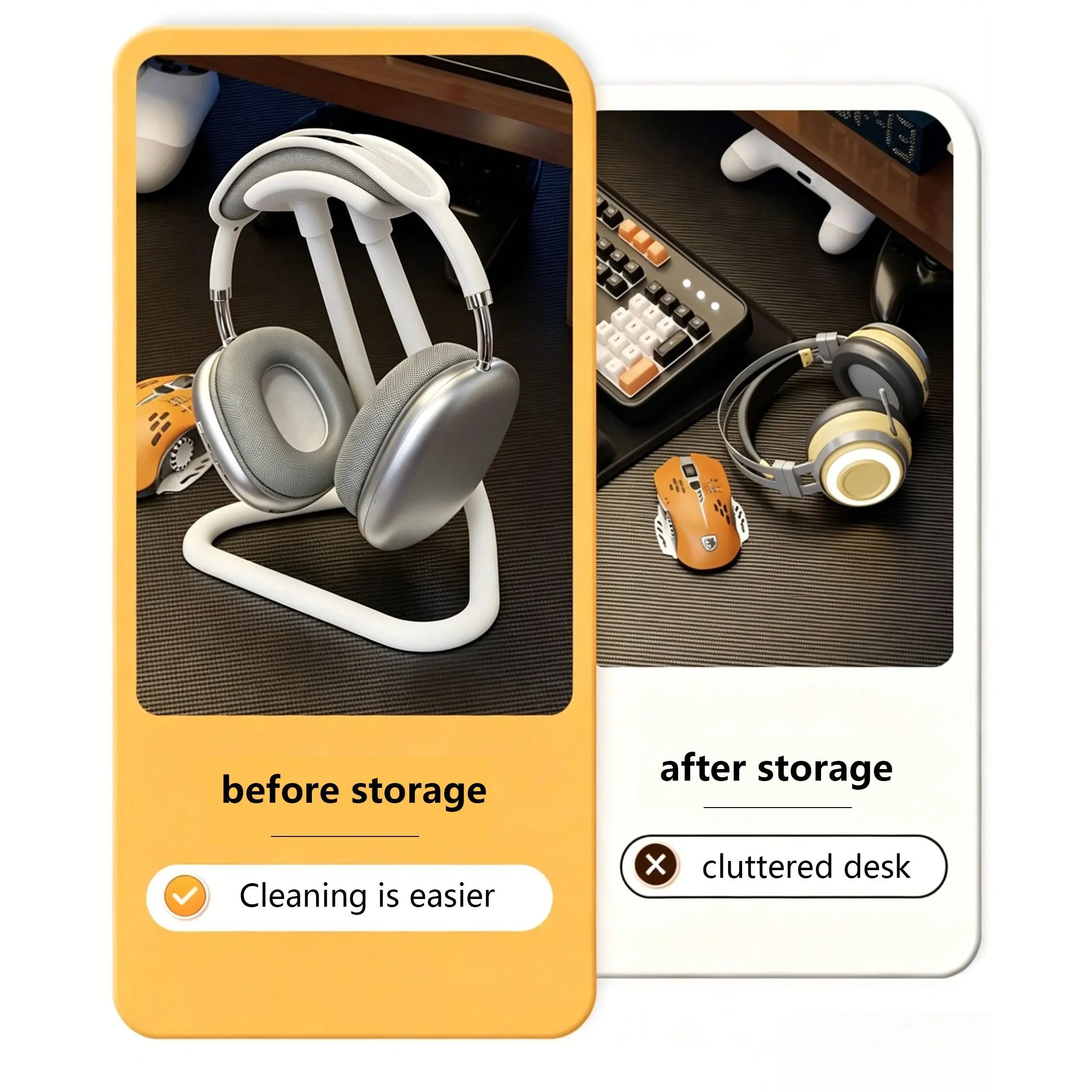 Headphone Stand,Universal for Various Headphones, Anti-Slip Base, Durable and Sturdy, Ideal for Storage, Display, and Protection