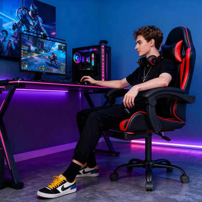 Ergonomic High Back Racing Style Executive Gaming Chair With Headrest &amp; Lumbar Support For Computer Office, Custom