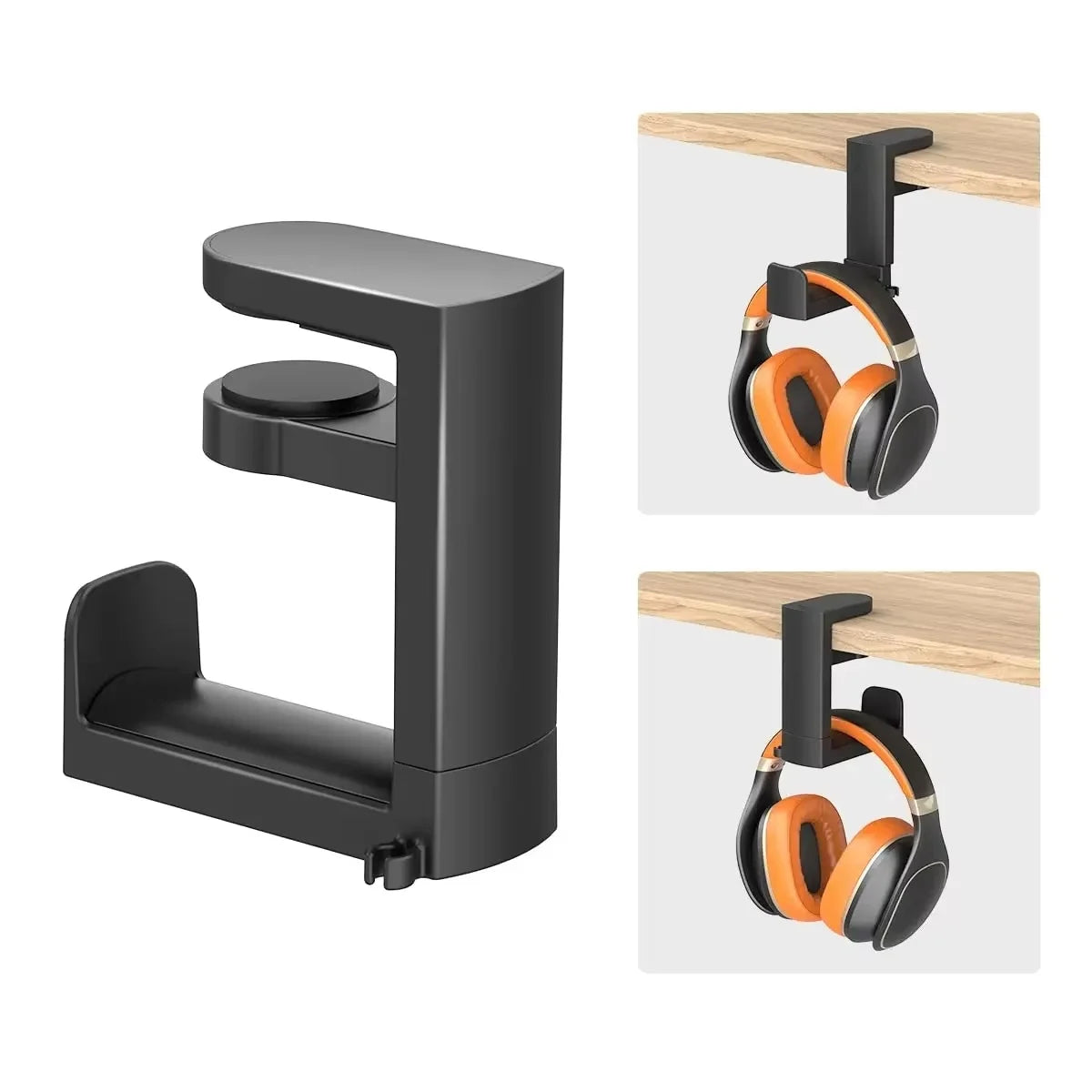 360° Rotating Headphone Stand Desktop Headset Holder PC Gaming Headset Desk Hanger Hook For Headphone Storage Hangin Organizer