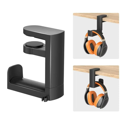 360° Rotating Headphone Stand Desktop Headset Holder PC Gaming Headset Desk Hanger Hook For Headphone Storage Hangin Organizer