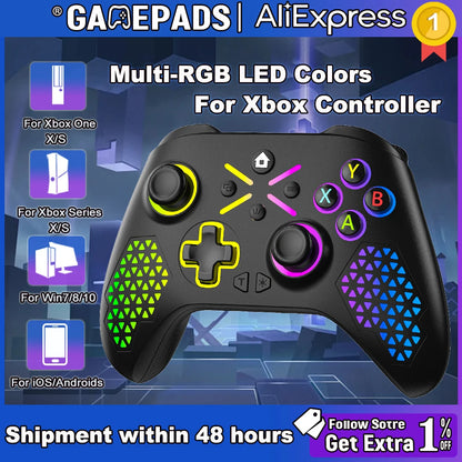 RGB Wireless For Xbox Controller Xbox One/xbox Series X/S/PC With 650mah Battery gamepad Multi-Function Joystick Controller