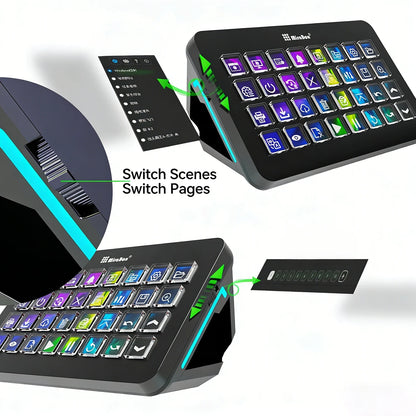 Mirabox XL 32-Key Visual Stream Deck Streamdeck Deck Dock Macro Pad Controller Desktop Console Stream Desk For OBS Streaming