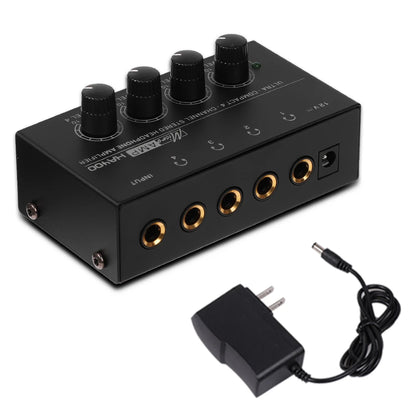 Headphone Amplifier Ultra-Compact Stereo Earphone Amplifier Audio Amplifier 4 Channels for Music 6.35MM Jack with Volume Control