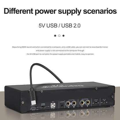 Newest 4 Channel Audio Sound Card 4 in 2 out Interface Audio For Podcast Recording Music Studio Instrument Live Singing