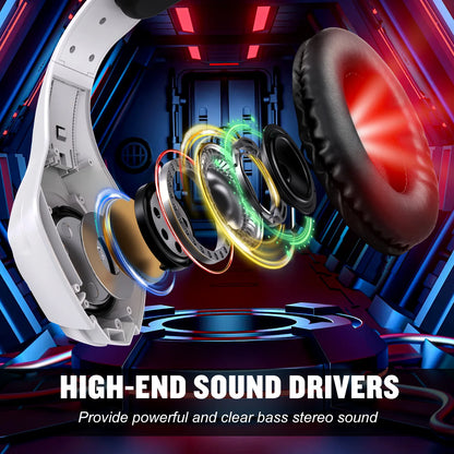 Lightweight Wired Gaming Headset With HD Microphone, Refined Design With Soft And Breathable Ear Cushions, 40mm Powerful Drivers