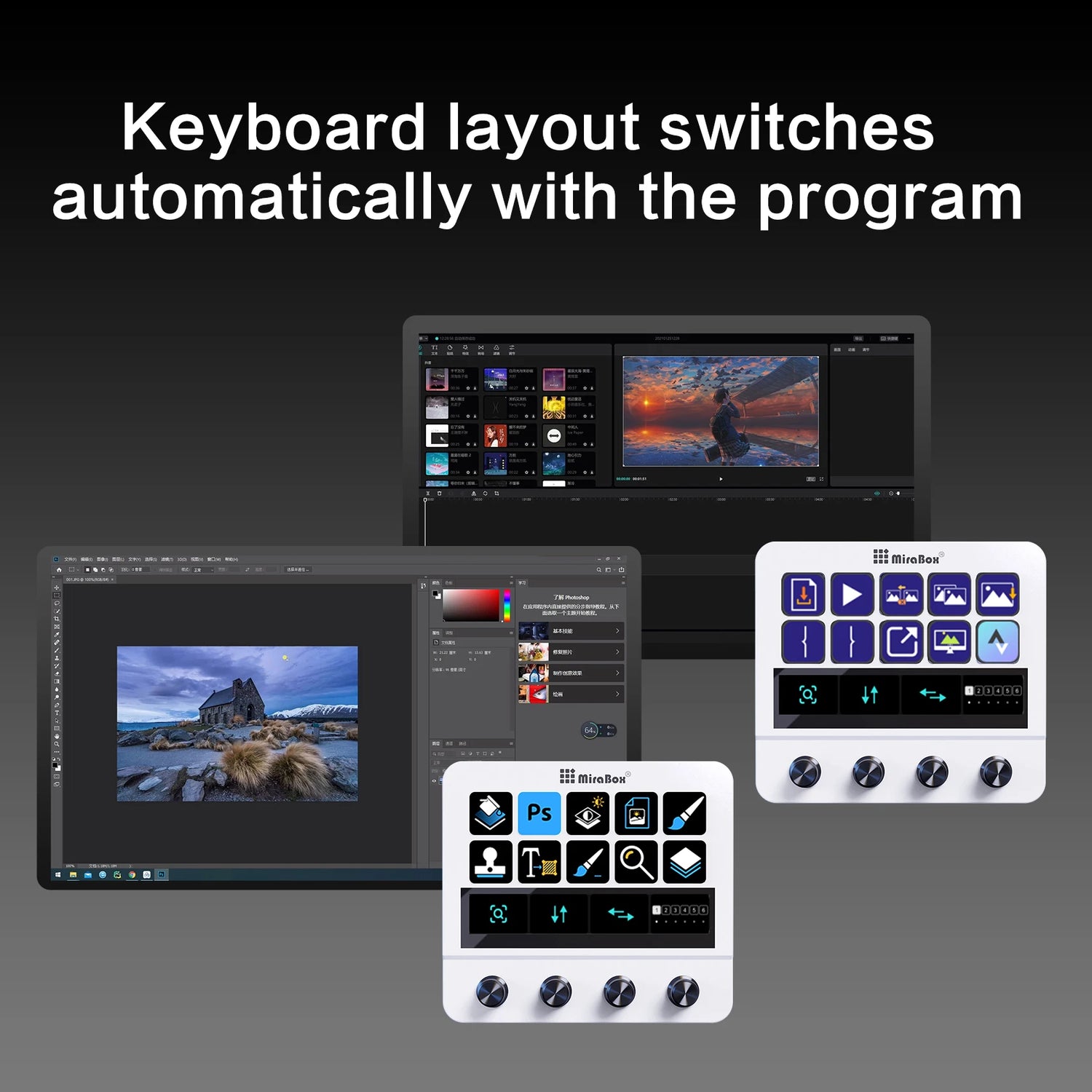 Mirabox N4 Stream deck 10 LCD Keys Button Live Console Mini Keypad Streamdeck Deck Dock macropad Stream Desk Studio Controller