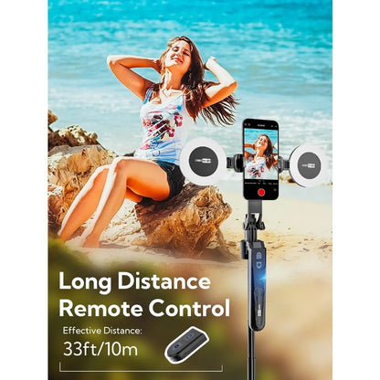 Auto Face Tracking 360 Rotation Tripod with Fill Light and Remote Control for Content Creators and Video Recording