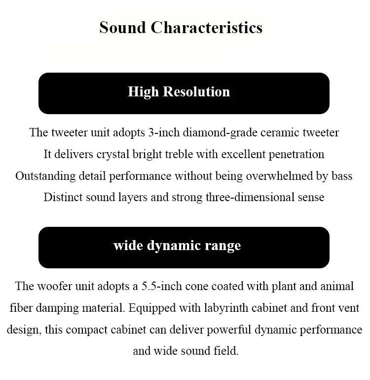 X100 HIFI Passive Bookshelf Speaker 5.5 Inch 2 Way Audiophile Wooden Monitor Speaker 60W2 Output Power 3 Inch Tweeter Unit