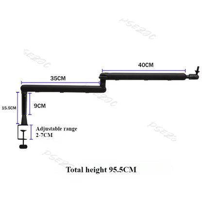 Desktop Mic Stand - Foldable Anti-Shock Cantilever Holder Mic Boom Arm