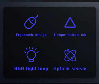 Ergonomic gaming mouse, suitable for desktop and laptop computers, 4-button USB RGB backlit mouse