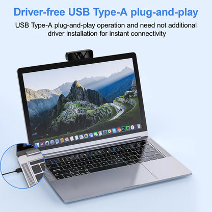 HD 1080P Web Camera with Microphone Autofocus USB Webcam PC Laptop Camera for Live Stream/Video Calling/Conference Plug and Play