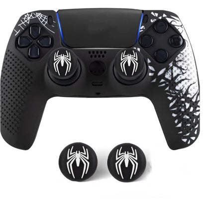Anti-Slip Controller Skin Shell for PS5 Controller Silicone Cover Case with Rubber Thumb Grip Gaps and Touch Pad Sticker For PS5