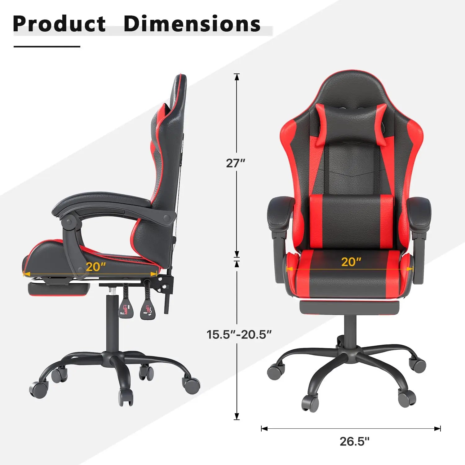 Ergonomic High Back Racing Style Executive Gaming Chair With Headrest &amp; Lumbar Support For Computer Office, Custom