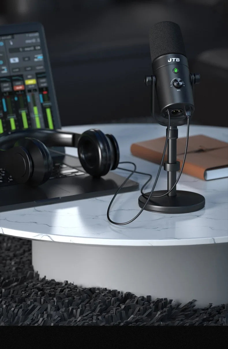 Boom Arm - Adjustable 360° Rotatable Microphone Sturdy Aluminum Alloy Mic Desk, Table Stand Foldable Scissor Stable Mount Arms