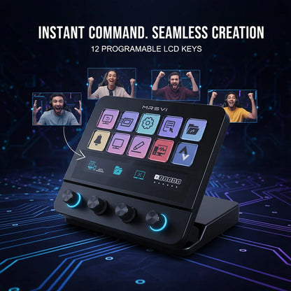 MRSVI N4 Stream Deck Controller, Elgato Alternative, 10 Programmable LCD Keys with 500+ Plugins for Streaming/Editing