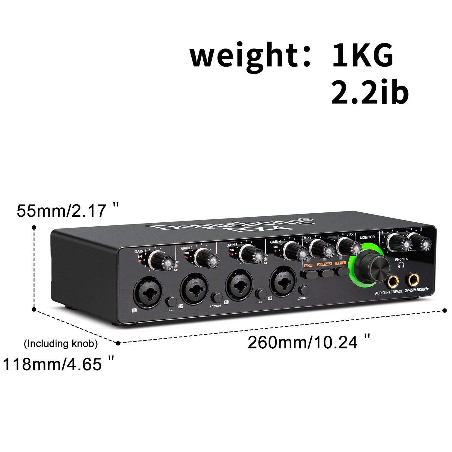 Newest 4 Channel Audio Sound Card 4 in 2 out Interface Audio For Podcast Recording Music Studio Instrument Live Singing