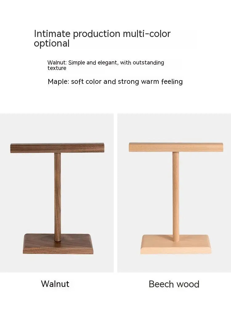 Wooden Stand Holder for Headset Display Shelf Desk Hanger T Shape Headphones Stands Storage Brackets Home Storage Organizer