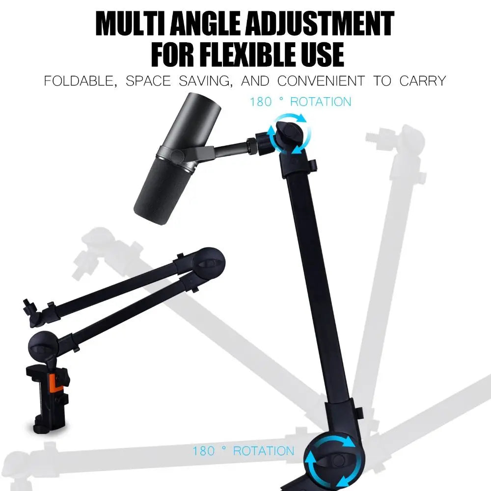 Professional Grade 360° Rotation Microphone Boom Arm Universal Adjustable Arm Mic Stand Sturdy Mic Desk Mount Home Office