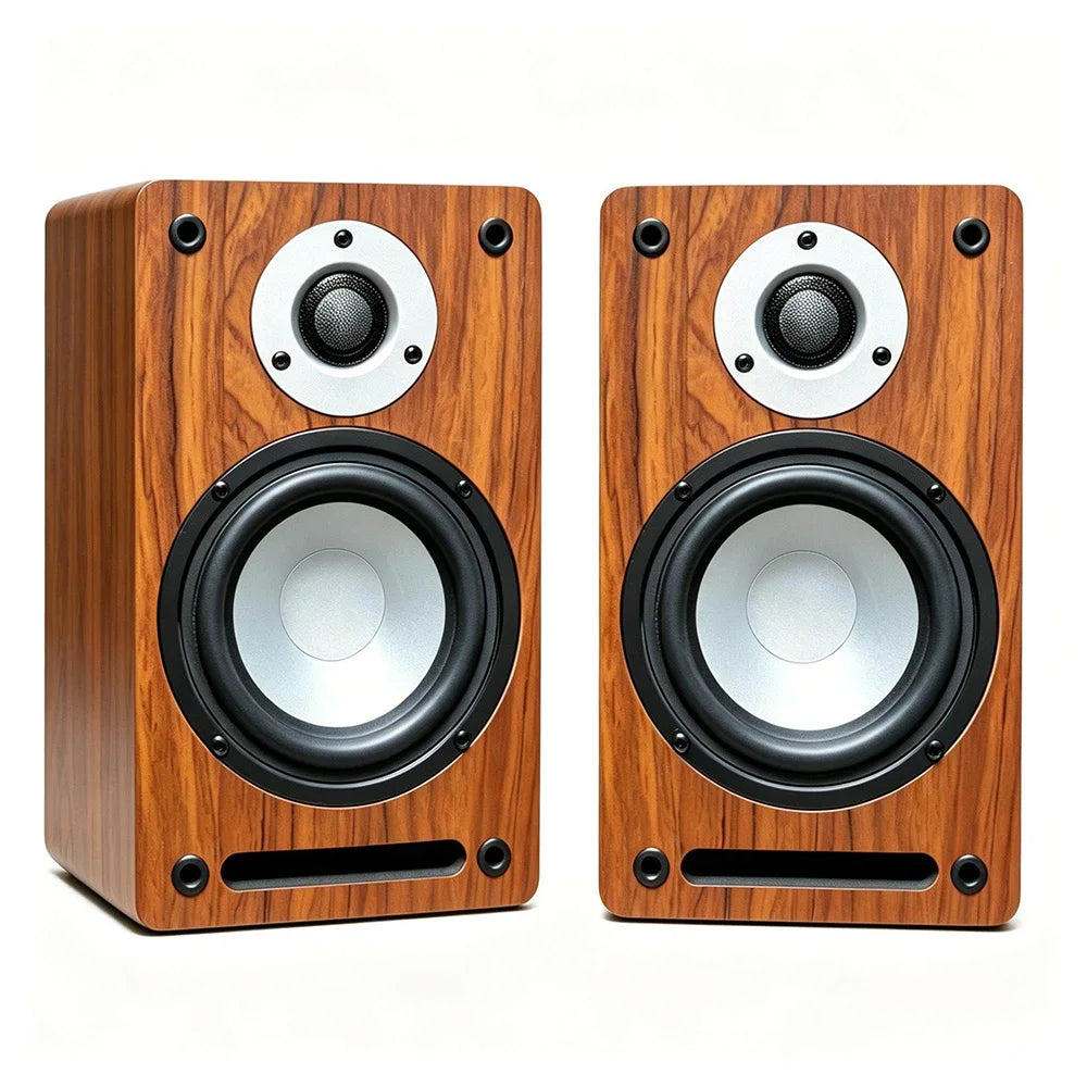 X100 HIFI Passive Bookshelf Speaker 5.5 Inch 2 Way Audiophile Wooden Monitor Speaker 60W2 Output Power 3 Inch Tweeter Unit