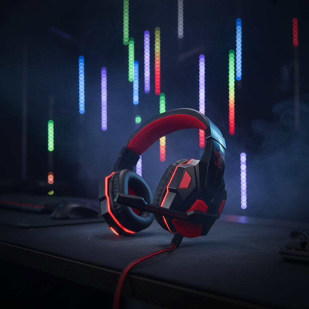 3.5mm Wired Gaming Headphones With Adjustable Microphone Stereo Bass Headset For Computer Phone Laptop Desktop PC Notebook Gamer
