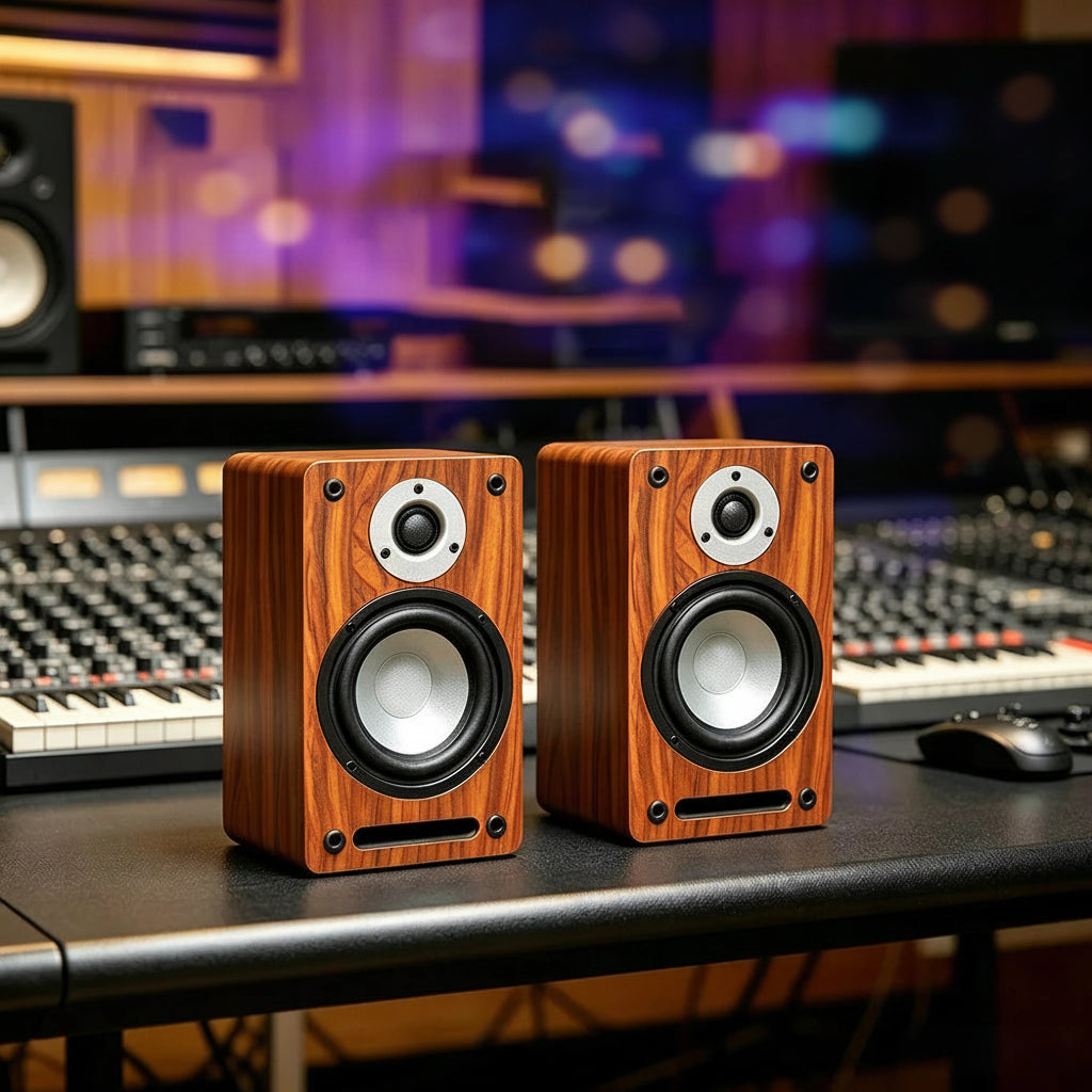 X100 HIFI Passive Bookshelf Speaker 5.5 Inch 2 Way Audiophile Wooden Monitor Speaker 60W2 Output Power 3 Inch Tweeter Unit