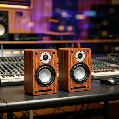 X100 HIFI Passive Bookshelf Speaker 5.5 Inch 2 Way Audiophile Wooden Monitor Speaker 60W2 Output Power 3 Inch Tweeter Unit