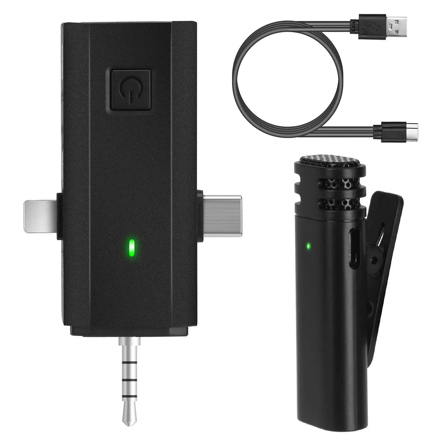 Wireless Microphone Clip On Omnidirectional Noise Reduction Live Streaming Equipment Receiver With 1 Mic