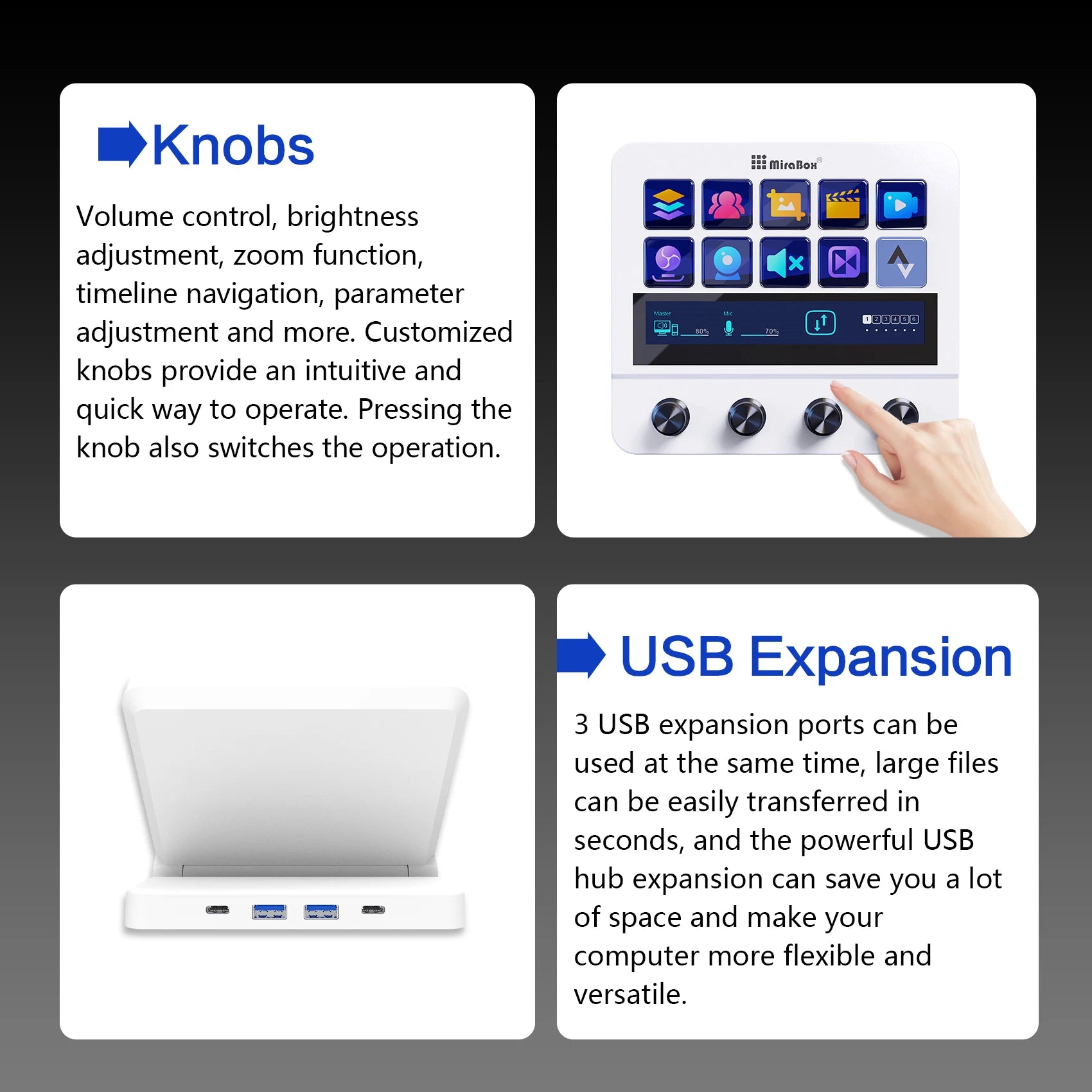 Mirabox N4 Stream deck 10 LCD Keys Button Live Console Mini Keypad Streamdeck Deck Dock macropad Stream Desk Studio Controller