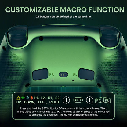 RGB Light Controller For PlayStation 5/PS5 Pro/Slim/PC Wireless Gamepad Marco/Turbo NO Drift Hall Effect Gaming Control Joystick
