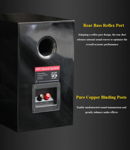 5-inch HIFI Passive Bookshelf Speaker 150W Output Power 3-inch Tweeter Unit Lacquered Shell Professional Monitor Speaker