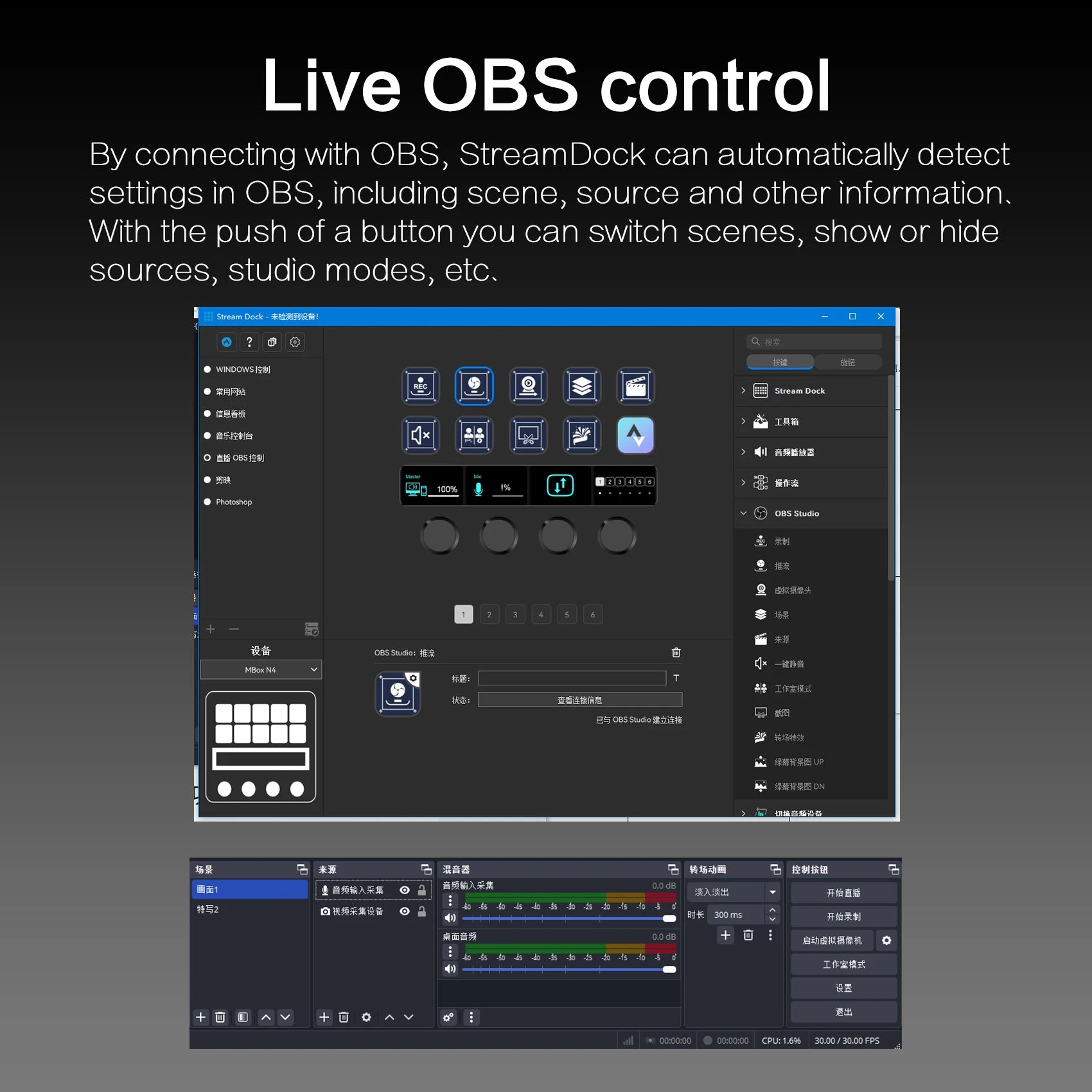 Mirabox N4 Stream deck 10 LCD Keys Button Live Console Mini Keypad Streamdeck Deck Dock macropad Stream Desk Studio Controller