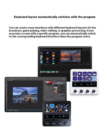 MRSVI N4 Stream Deck Controller, Elgato Alternative, 10 Programmable LCD Keys with 500+ Plugins for Streaming/Editing