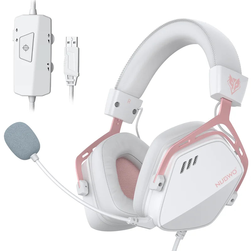 NUBWO HG03 Gaming Headphones with 7.1 Surround Sound USB-A Wired Headsets Gamer with Noise Canceling Mic Comfortable Design